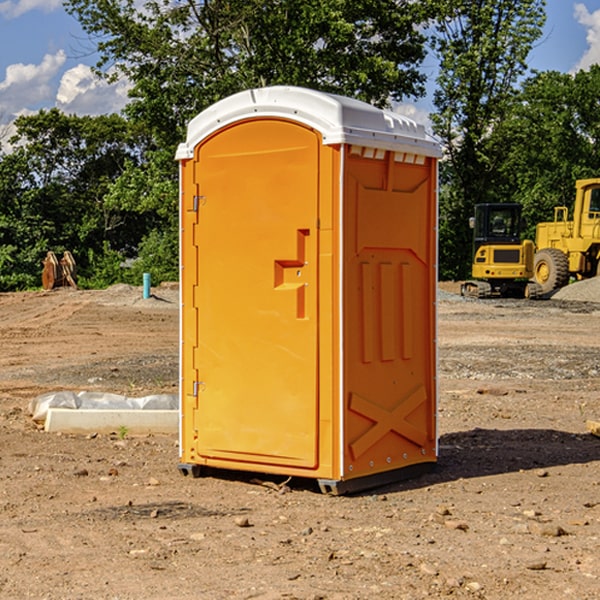 how often are the portable toilets cleaned and serviced during a rental period in Schuyler County